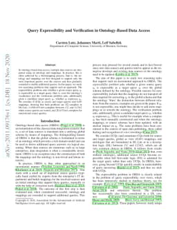 Query Expressibility and Verification in Ontology-Based Data Access