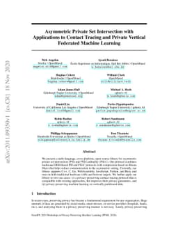 Asymmetric Private Set Intersection with Applications to Contact Tracing
  and Private Vertical Federated Machine Learning