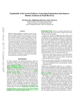 Explainable AI for System Failures: Generating Explanations that Improve
  Human Assistance in Fault Recovery