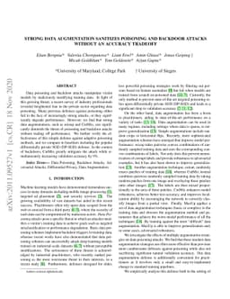 Strong Data Augmentation Sanitizes Poisoning and Backdoor Attacks
  Without an Accuracy Tradeoff