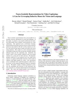 Neuro-Symbolic Representations for Video Captioning: A Case for
  Leveraging Inductive Biases for Vision and Language