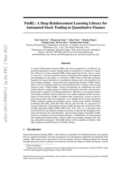 FinRL: A Deep Reinforcement Learning Library for Automated Stock Trading
  in Quantitative Finance