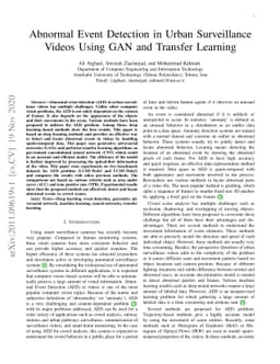 Abnormal Event Detection in Urban Surveillance Videos Using GAN and
  Transfer Learning