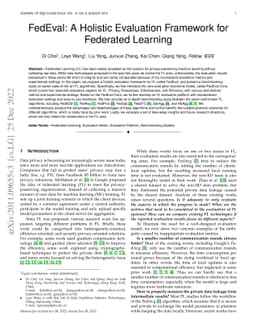 FedEval: A Holistic Evaluation Framework for Federated Learning