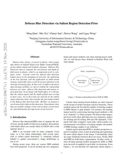 Defocus Blur Detection via Salient Region Detection Prior