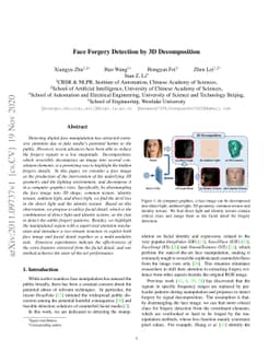 Face Forgery Detection by 3D Decomposition