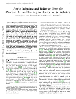 Active Inference and Behavior Trees for Reactive Action Planning and
  Execution in Robotics
