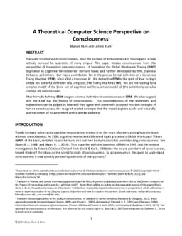 A Theoretical Computer Science Perspective on Consciousness
