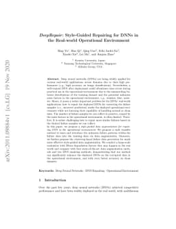 DeepRepair: Style-Guided Repairing for DNNs in the Real-world
  Operational Environment