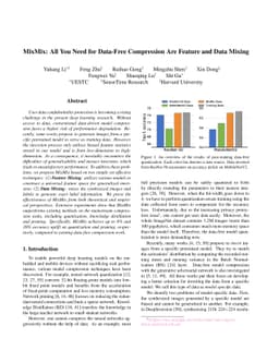 MixMix: All You Need for Data-Free Compression Are Feature and Data
  Mixing