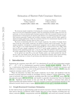 Estimation of Shortest Path Covariance Matrices