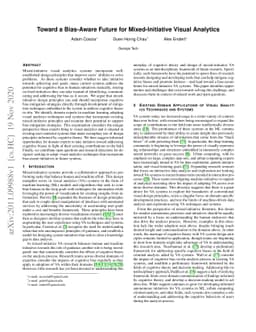 Toward a Bias-Aware Future for Mixed-Initiative Visual Analytics