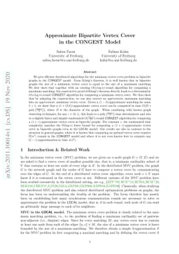 Approximate Bipartite Vertex Cover in the CONGEST Model
