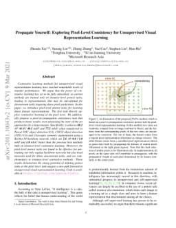 Propagate Yourself: Exploring Pixel-Level Consistency for Unsupervised
  Visual Representation Learning