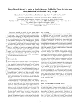 Deep Neural Networks using a Single Neuron: Folded-in-Time Architecture
  using Feedback-Modulated Delay Loops