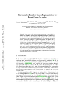 Discriminative Localized Sparse Representations for Breast Cancer
  Screening