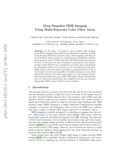 Deep Snapshot HDR Imaging Using Multi-Exposure Color Filter Array