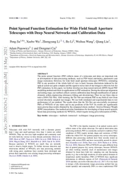 Point Spread Function Estimation for Wide Field Small Aperture
  Telescopes with Deep Neural Networks and Calibration Data