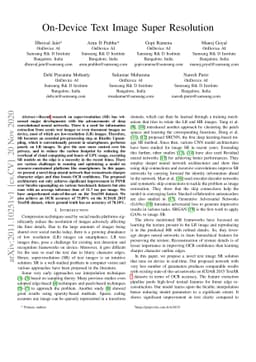 On-Device Text Image Super Resolution