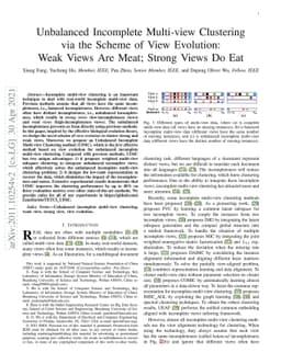 Unbalanced Incomplete Multi-view Clustering via the Scheme of View
  Evolution: Weak Views are Meat; Strong Views do Eat