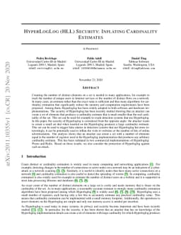 HyperLogLog (HLL) Security: Inflating Cardinality Estimates