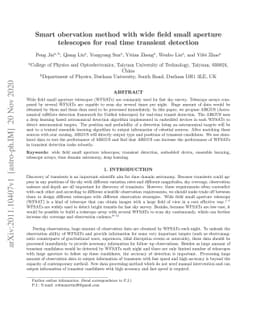 Smart obervation method with wide field small aperture telescopes for
  real time transient detection