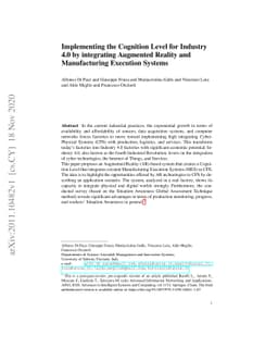 Implementing the Cognition Level for Industry 4.0 by integrating
  Augmented Reality and Manufacturing Execution Systems