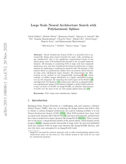 Large Scale Neural Architecture Search with Polyharmonic Splines