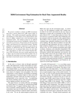 HDR Environment Map Estimation for Real-Time Augmented Reality