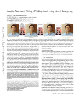 Iterative Text-based Editing of Talking-heads Using Neural Retargeting
