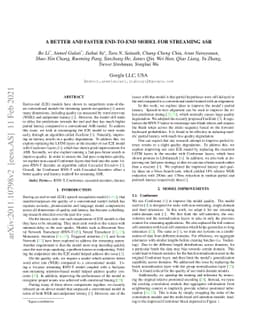 A Better and Faster End-to-End Model for Streaming ASR