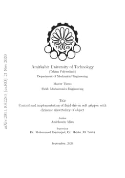 Control and implementation of fluid-driven soft gripper with dynamic
  uncertainty of object
