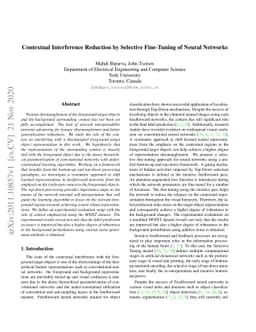 Contextual Interference Reduction by Selective Fine-Tuning of Neural
  Networks