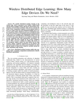 Wireless Distributed Edge Learning: How Many Edge Devices Do We Need?