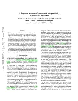 A Bayesian Account of Measures of Interpretability in Human-AI
  Interaction