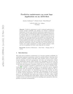 Predictive maintenance on event logs: Application on an ATM fleet