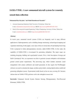 SAMA-VTOL: A new unmanned aircraft system for remotely sensed data
  collection