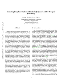 Enriching ImageNet with Human Similarity Judgments and Psychological
  Embeddings