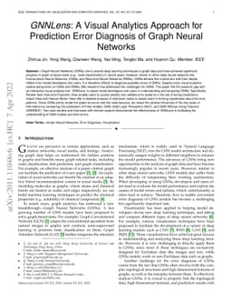 GNNLens: A Visual Analytics Approach for Prediction Error Diagnosis of
  Graph Neural Networks