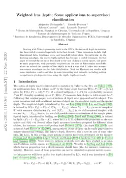 Weighted lens depth: Some applications to supervised classification