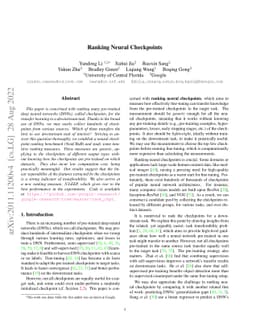 Ranking Neural Checkpoints