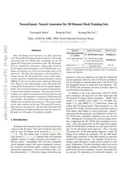 NeuralAnnot: Neural Annotator for 3D Human Mesh Training Sets
