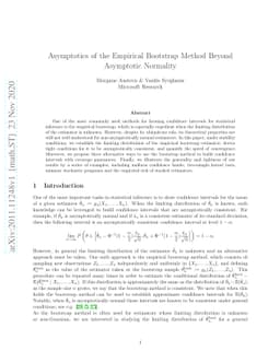 Asymptotics of the Empirical Bootstrap Method Beyond Asymptotic
  Normality