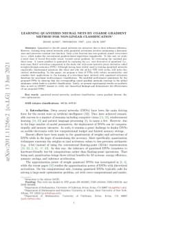Learning Quantized Neural Nets by Coarse Gradient Method for Non-linear
  Classification