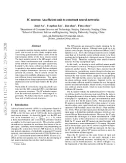 IC Neuron: An Efficient Unit to Construct Neural Networks