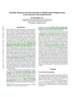 FakeSafe: Human Level Data Protection by Disinformation Mapping using
  Cycle-consistent Adversarial Network
