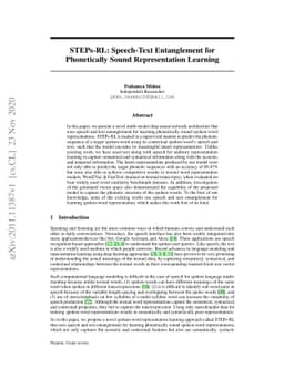 STEPs-RL: Speech-Text Entanglement for Phonetically Sound Representation
  Learning