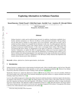 Exploring Alternatives to Softmax Function