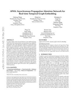APAN: Asynchronous Propagation Attention Network for Real-time Temporal
  Graph Embedding