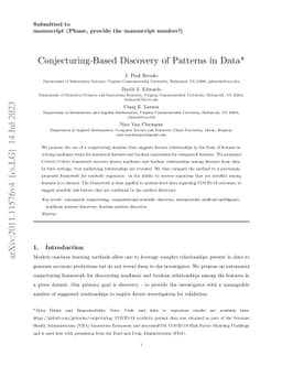 Conjecturing-Based Discovery of Patterns in Data